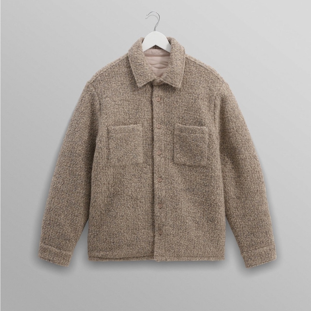 Wax London Mount Reversible Overshirt - Bobble Wool Natural